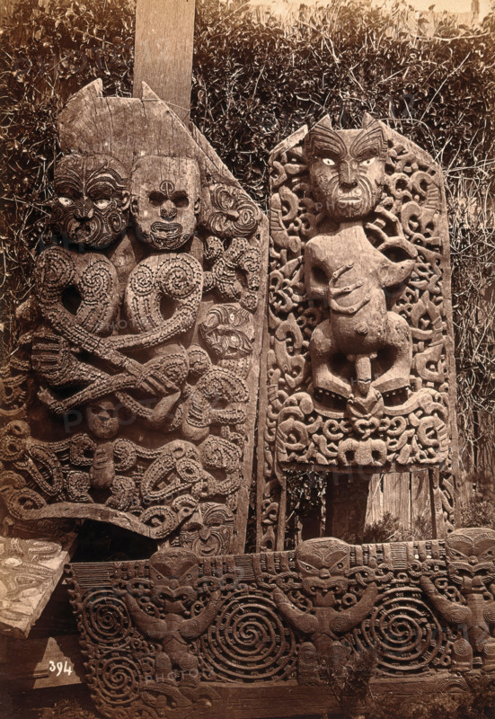 New Zealand: Maori carvings, c1840s. Creator: Unknown.