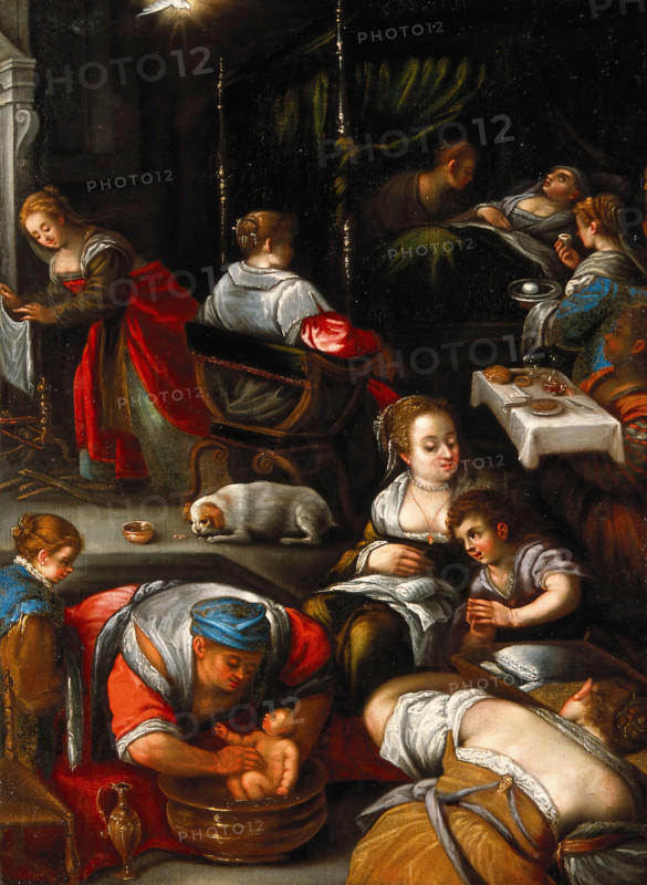 The birth of the Virgin, late 16th century.