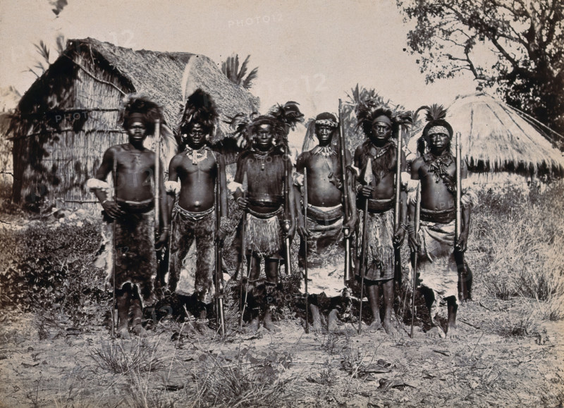 Africa: a group of African warriors, between 1800 and 1899. Creator: Unknown.