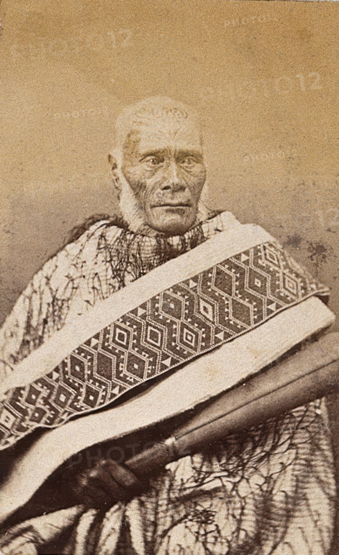 New Zealand: a Maori man, 19th century. Creator: Unknown.