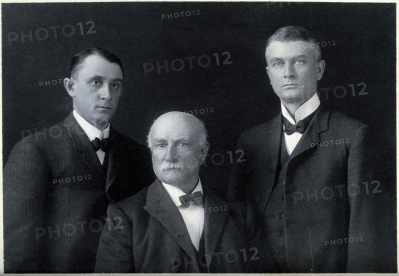 William Worrall Mayo with his sons Charles Horace Mayo (left) and William James Mayo..., 1930/1940. Creator: Unknown.