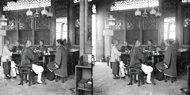 The interior of a tea-house, Hong Kong, 1868/1871. Creator: John Thomson.