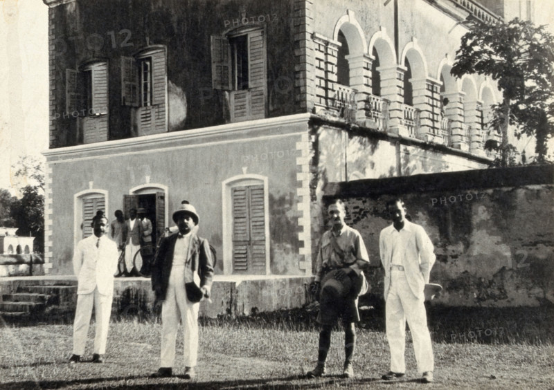 Swellengrebel, Iyengar and two others in India, 1924. Creator: Unknown.