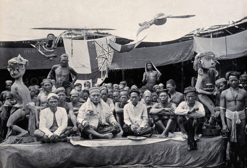 Sarawak: a peace-making ceremony between two Kayan tribes, c1900. Creator: Unknown.