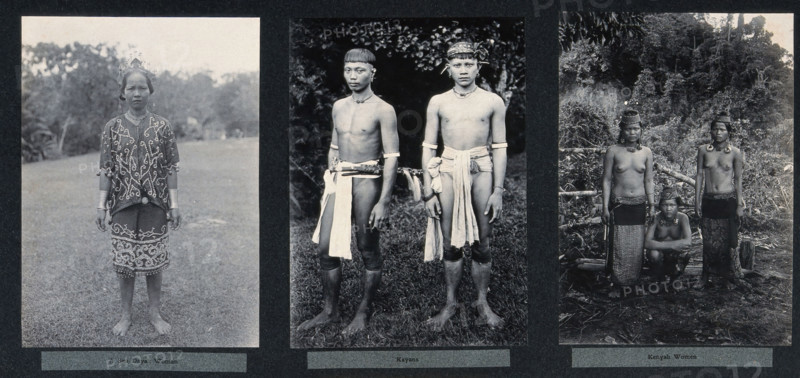 Sarawak: a Sea Dayak woman, two Kayan youths and three Kenyah women, c1900.. Creator: Unknown.