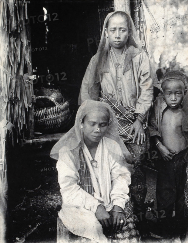 Sarawak: two Malay women and a child, c1900. Creator: Unknown.