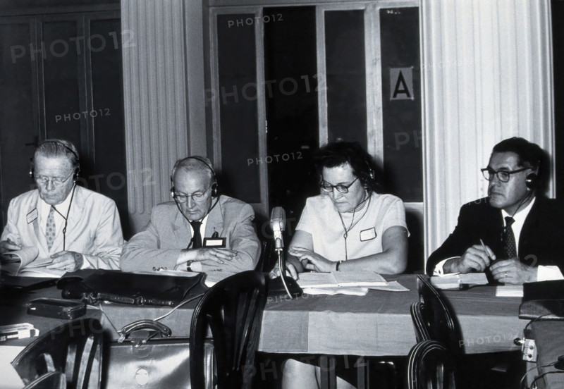 7th International Congresses on Tropical Medicine and Malaria, Rio de Janeiro: four scientists, 1963 Creator: Unknown.