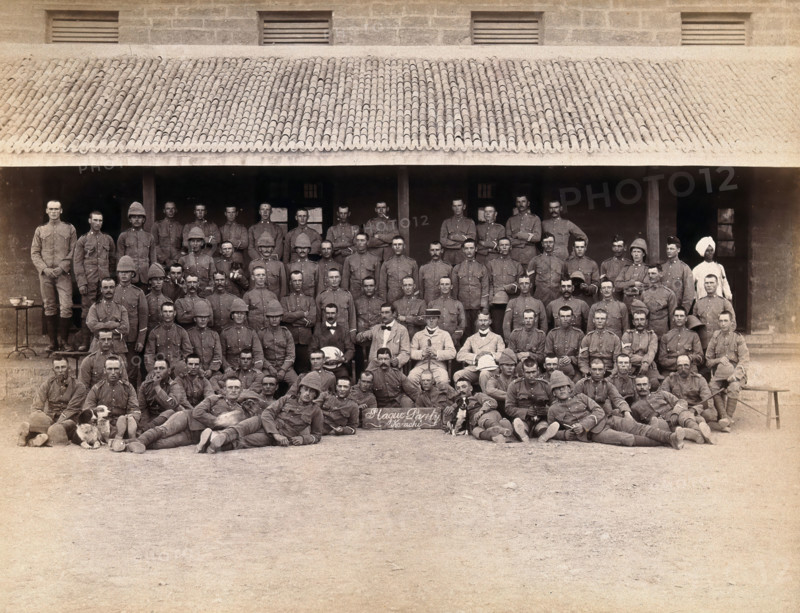 A group of volunteers involved with the Karachi Plague Committee, India, 1897. Creator: Unknown.