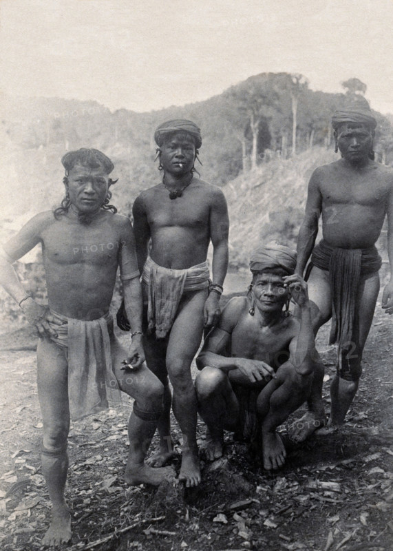Sarawak: four Punan men, c1900. Creator: Unknown.