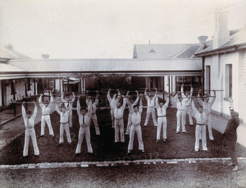 Metropolitan Lunatic Asylum, Kew, Victoria (Australia): male patients..., c1880s. Creator: Unknown.