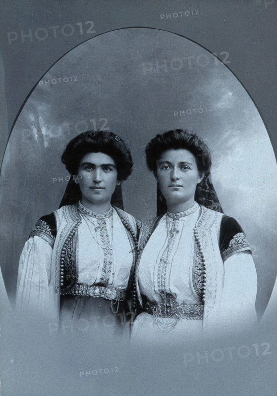Two Montenegrin women wearing national dress, c1890s. Creator: Unknown.