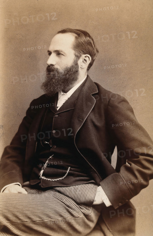 Arthur Schuster, seated, facing right, aged about 45, c1896. Creator: Arthur James Melhuish.