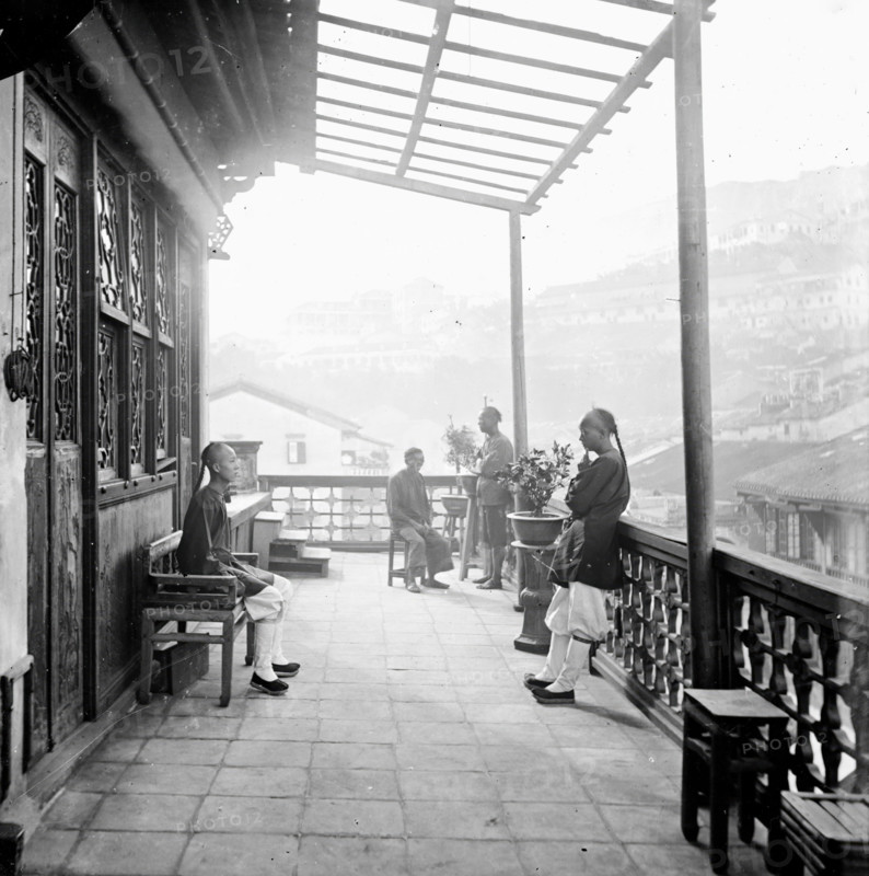 Chinese tea-house, Hong Kong, 1868-1871. Creator: John Thomson.
