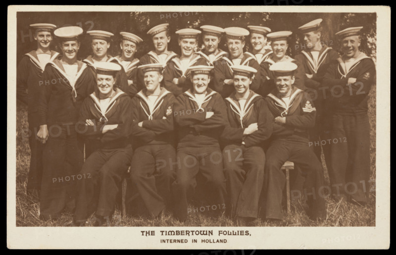 British prisoners of war posing for "The Timbertown Follies", at a prisoner of war...[1910-1919?]. Creator: Unknown.