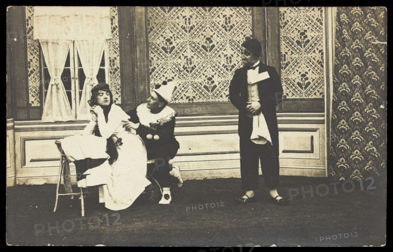 Three men performing a scene from a play, [between 1910 and 1919?]. Creator: Unknown.