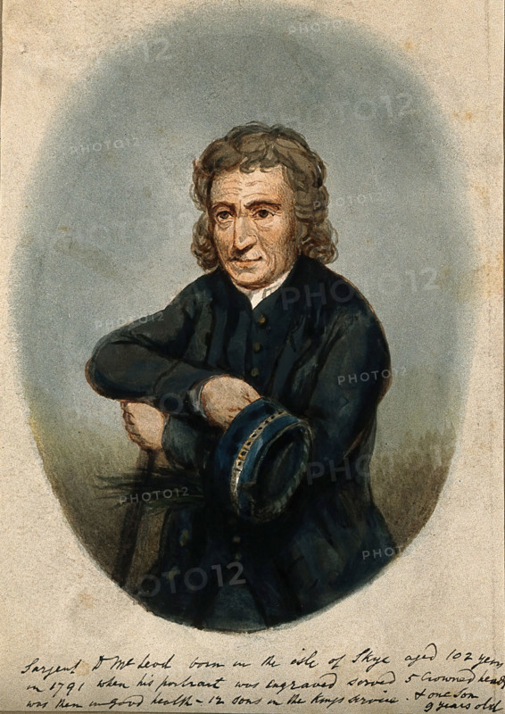Serjeant D Macleod, aged 102, late 18th-early 19th century? Creator: Unknown.