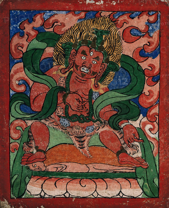 Tibetan fortune telling card. Creator: Unknown.