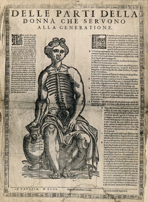 A fugitive sheet of a seated female figure, her hand resting on a vase, with her thorax and..., 1611 Creator: Unknown.