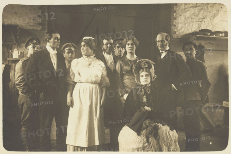 Actors performing at a prisoner of war camp in Osnabrück, 1916. Creator: Unknown.
