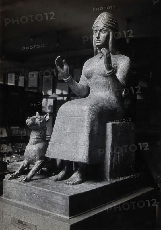 A sculpture of Gula, Mesopotamian deity of healing: side view, c1910s. Creator: Unknown.