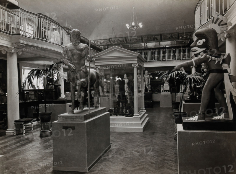 Wellcome Historical Medical Museum, Wigmore Street, London: the galleried Hall of Statuary, c1900s.. Creator: Unknown.