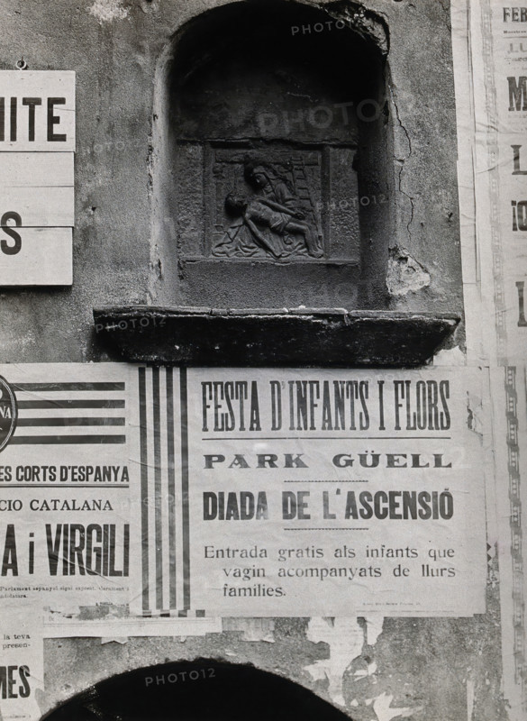 Hospital de la Santa Cruz, Barcelona: a stone relief, carved..., c1900s.. Creator: Unknown.