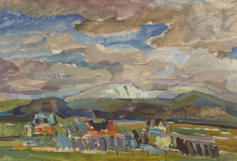 Mountain Landscape-two-sided painting, 1937. Creator: Sasza Blonder.