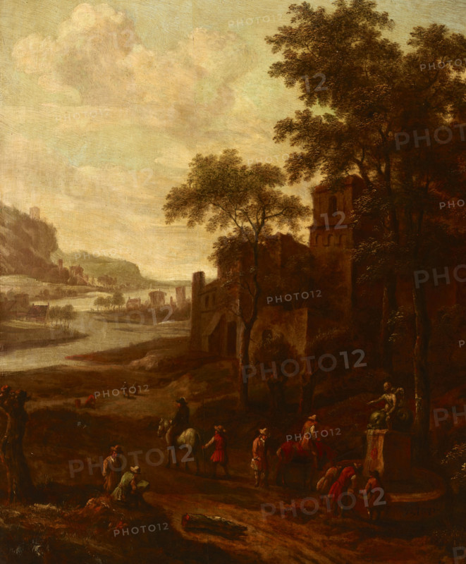 Landscape with a Group of Wanderers, between 1645-1685. Creator: Jan Blom.