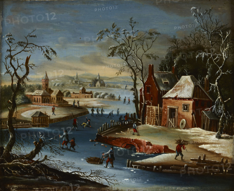 On a Frozen Canal, 1st half of 19th century. Creator: Unknown.
