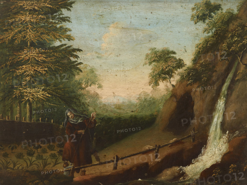 Anchoress Working in the Garden, between 1780-1815. Creator: Unknown.