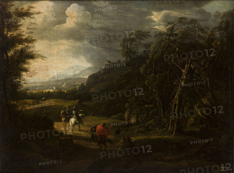 Landscape with Horsemen, 4th quarter of 17th century. Creator: Wilhelm von Bemmel.