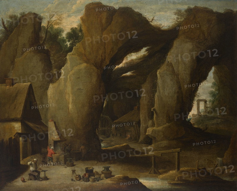 Forge Among Rocks, 2nd half of 17th century. Creator: Follower of David Teniers II.