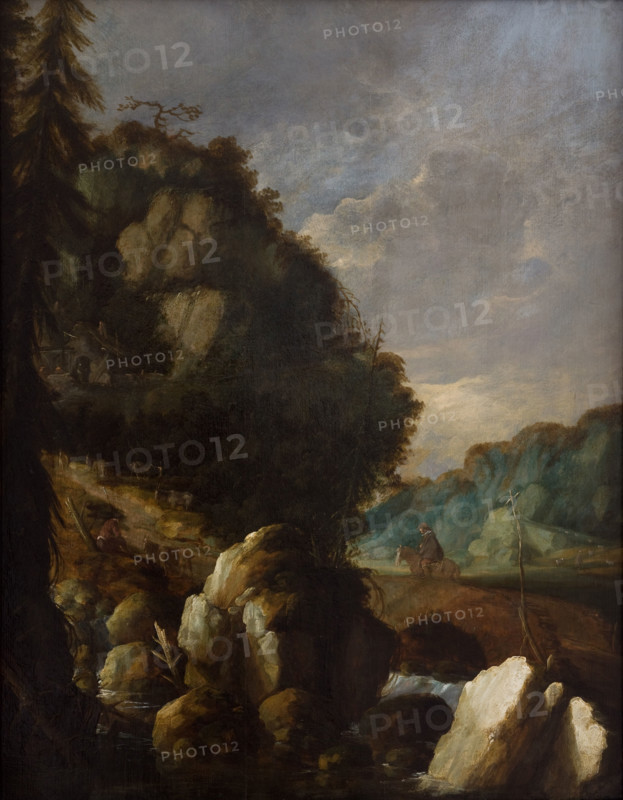 Mountain Landscape (Horseman on a Mountain Path), between 1630-1670. Creator: Unknown.