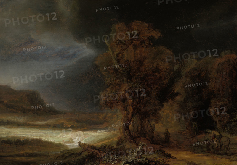 Landscape with the Parable of the Good Samaritan, 1638. Creator: Rembrandt Harmensz van Rijn.