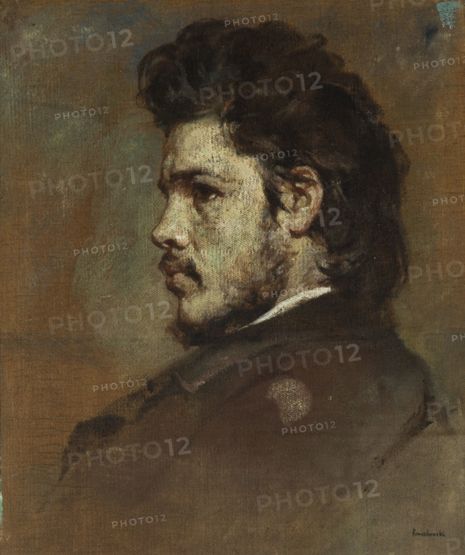 Portrait of the Sculptor Stefan Jarzymowski / Offering of the Crown to Piast-two sided..., c1872. Creator: Witold Pruszkowski.