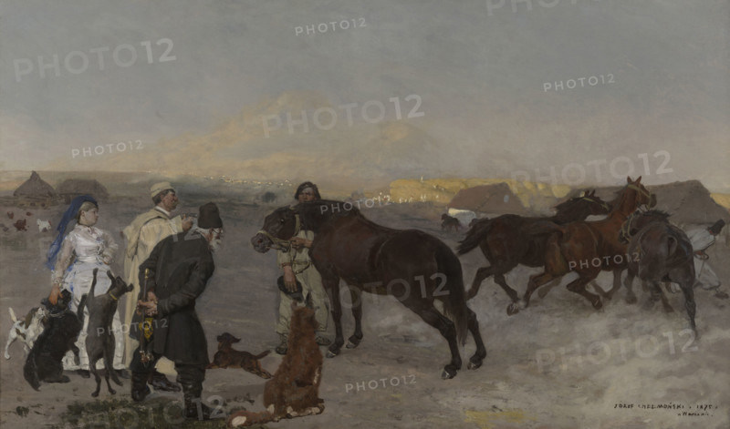 On the Farm, 1875. Creator: Jozef Chelmonski.
