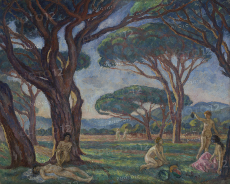 Landscape from Provence with Idyllic Scenes, 1912. Creator: Jozef Pankiewicz.