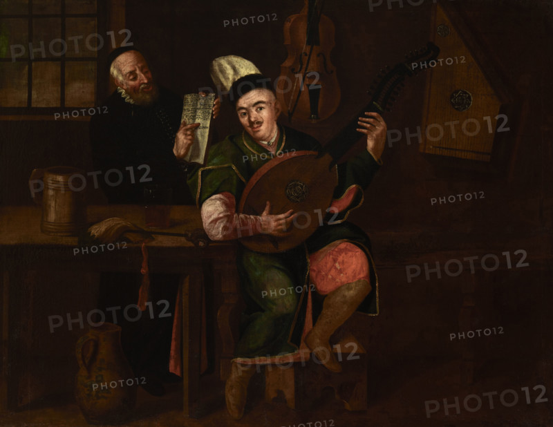 Bandura Player with a Jew, c1800. Creator: Michal Stachowicz.
