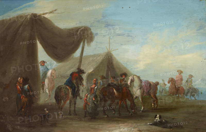 Horsemen Among the Tents, 17th century. Creator: Unknown.