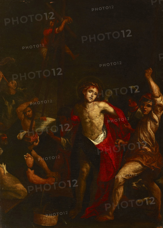 Tearing the Clothing of Christ before his Flagellation, 17th century.  Creator: Unknown.