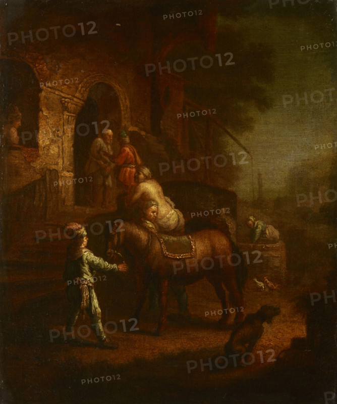 Samaritan Bringing the Wounded Man to the Inn, 18th century. Creator: Unknown.