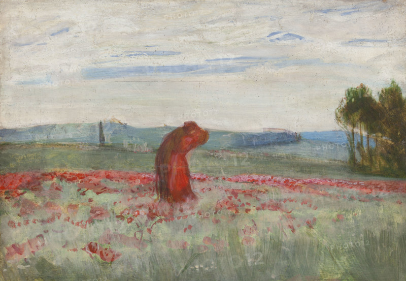 A Kiss Among the Poppies, c1900. Creator: Wojciech Weiss.
