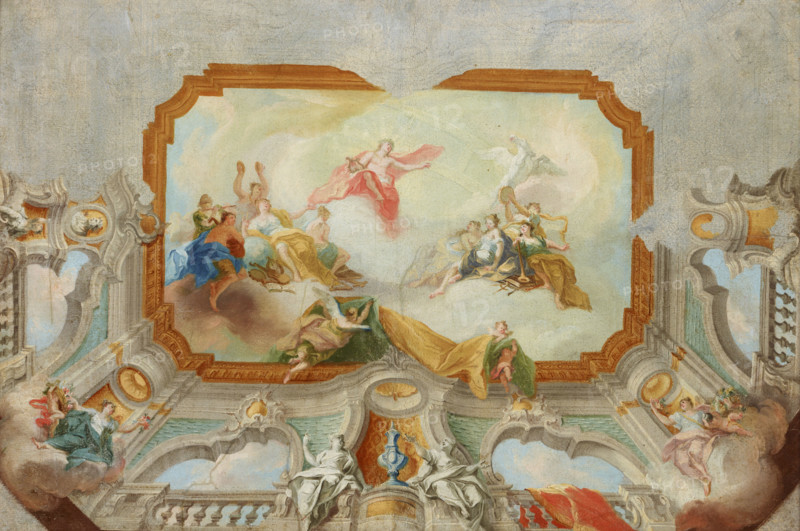 Apollo with the Muses-Project for a Plafond, between 1726-1732. Creator: Unknown.