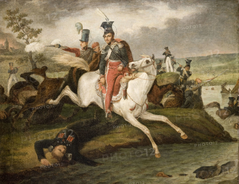 Death of Prince Józef Poniatowski, between 1815-1842. Creator: Unknown.