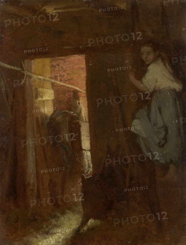Interior of a Cottage, 1870. Creator: Aleksander Kotsis.