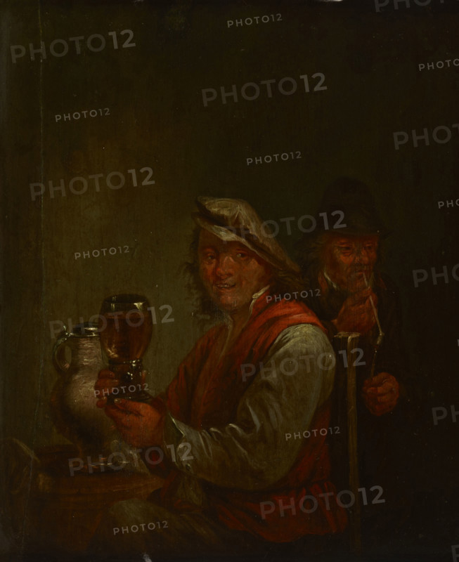 Drinking Man and an Old Smoking Man, 1st half of 18th century. Creator: Unknown.