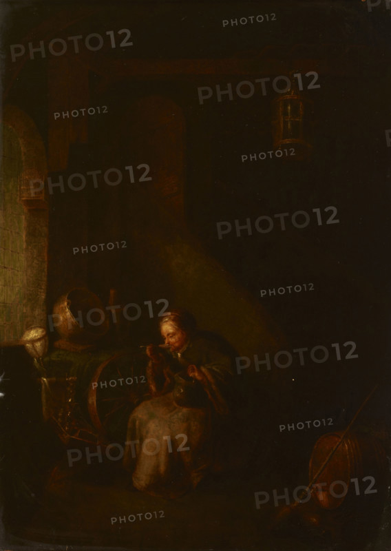 Old Woman in the Interior (Old Woman Eating Porridge)-Copy, 19th century. Creator: Unknown.
