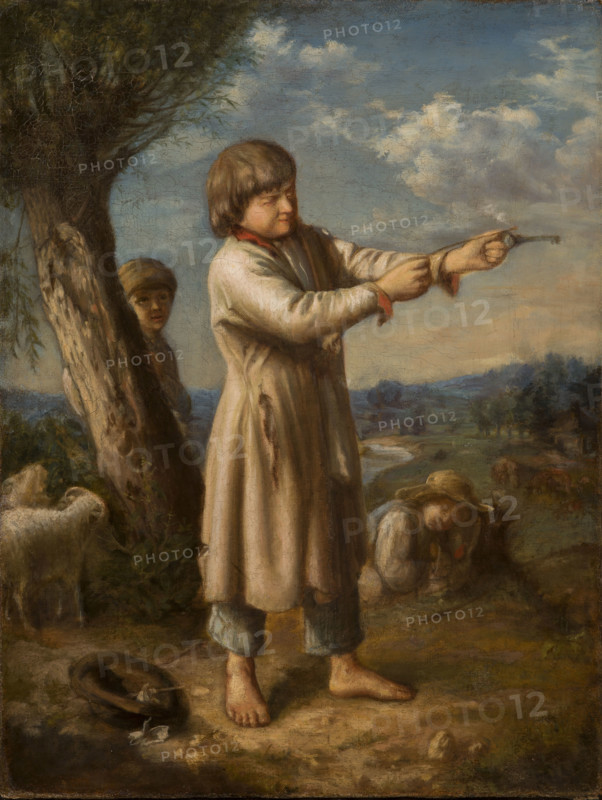 Boy Shooting with a Key, before 1863. Creator: Aleksander Kotsis.