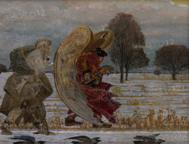 Behind the Angel (left part of the triptych), 1901. Creator: Jacek Malczewski.
