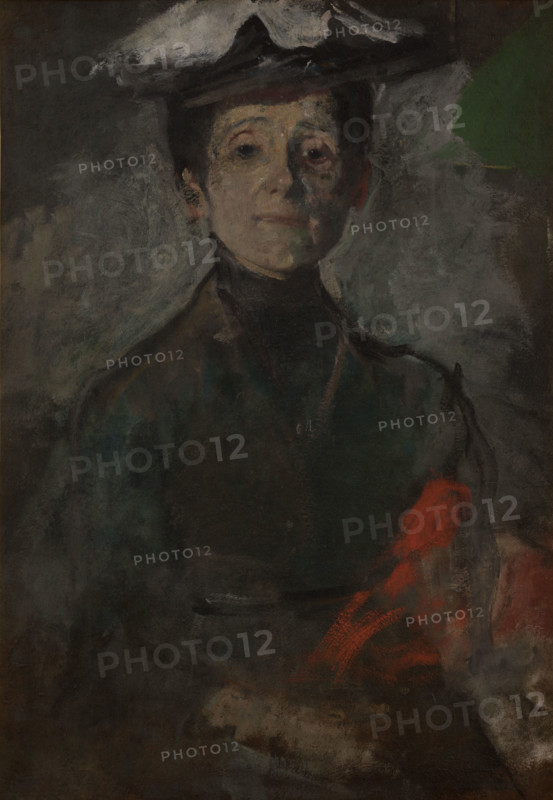 Self-Portrait with Flowers, c1909. Creator: Olga Boznanska.